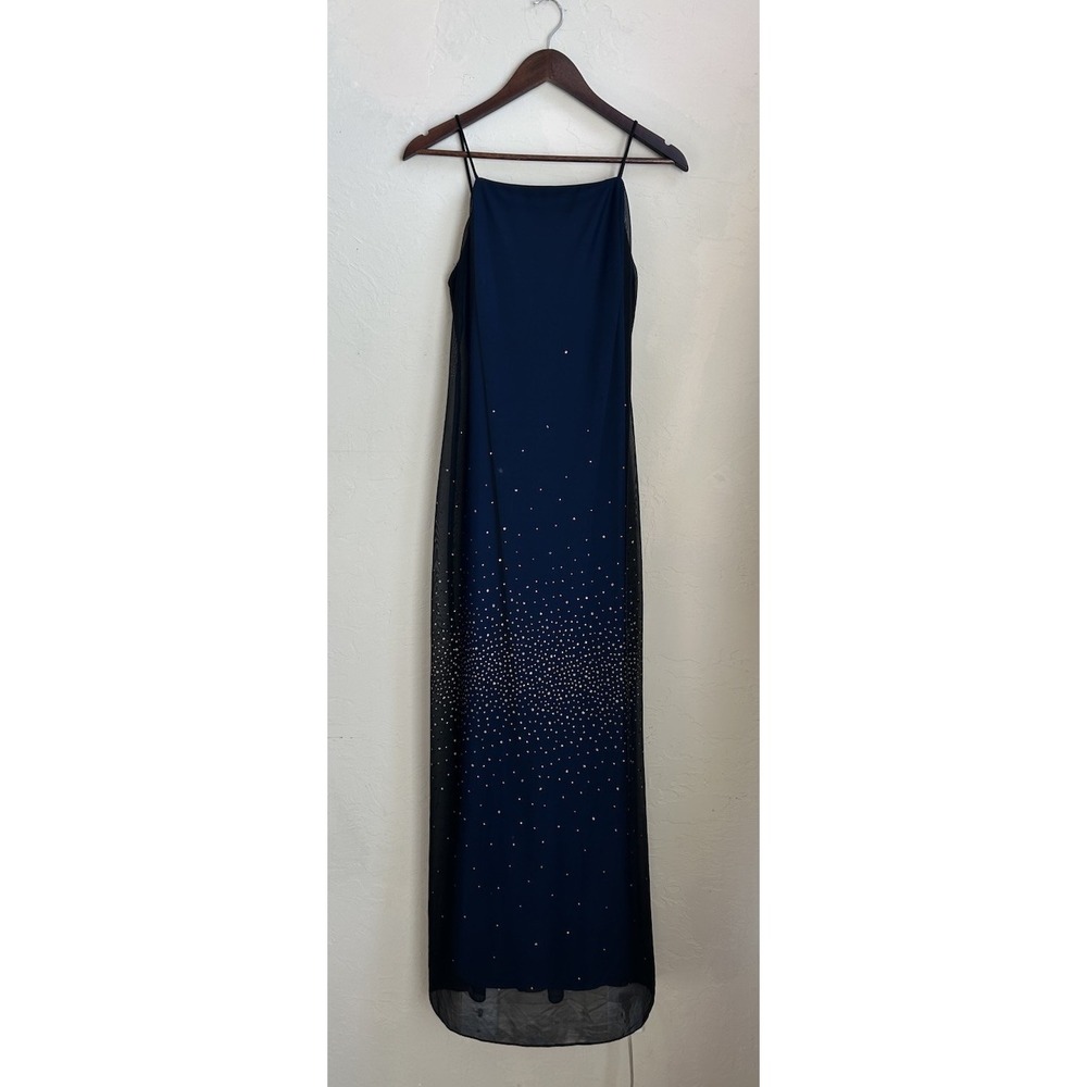 Vintage 90s Y2K Arianna Maxi Formal Gown Prom Dress 6 Fairy Grunge Sparkle Mesh